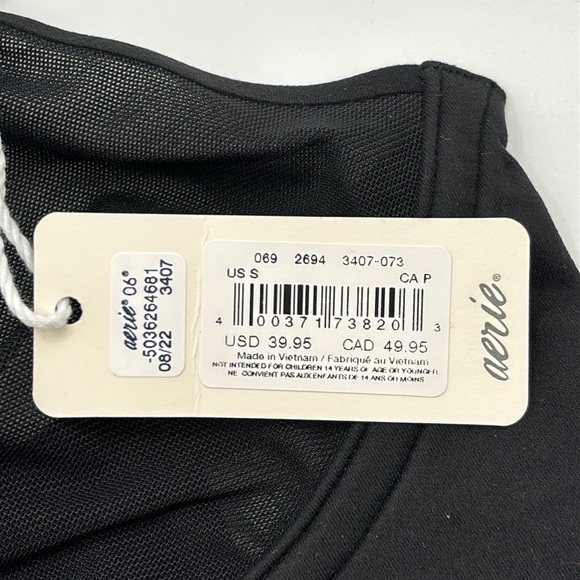 Aerie Smoothez sheer mesh lightweight Black Women's Bralette size S NWT - Picture 11 of 14